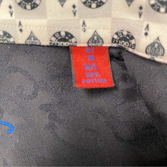 Robert Graham, black button down dress shirt with coordinating cuffs - Picture 7 of 7